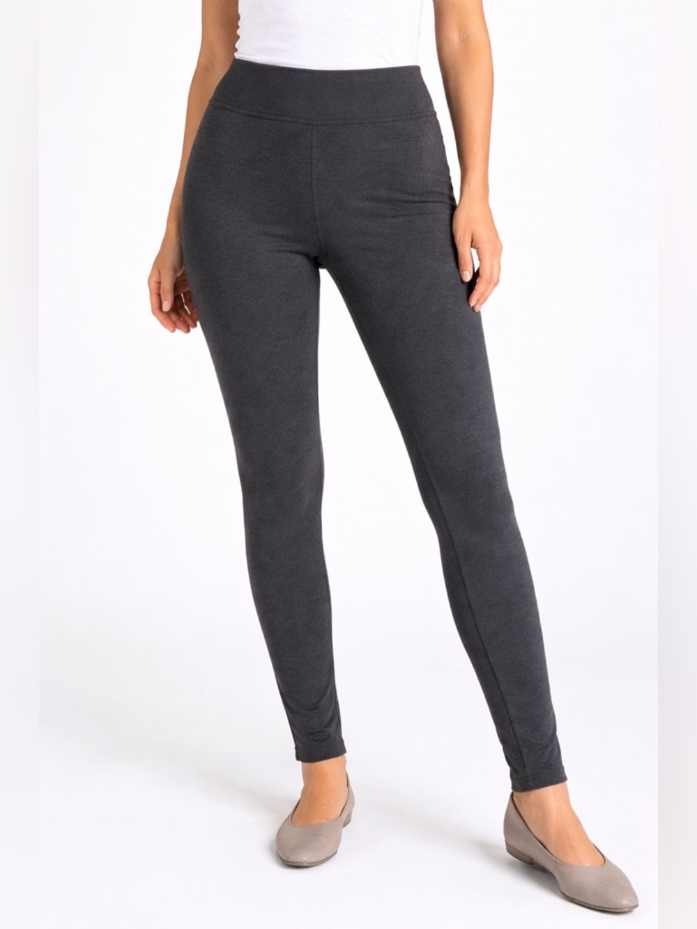 LOFT Outlet Gray Pull On Leggings Pants Size M 14.5x35.5